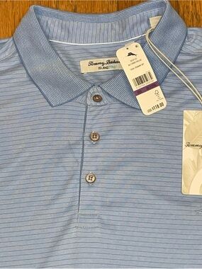 Tommy Bahama Men's Size 2XLT Tall Short Sleeve Bay Stripe Golf Polo